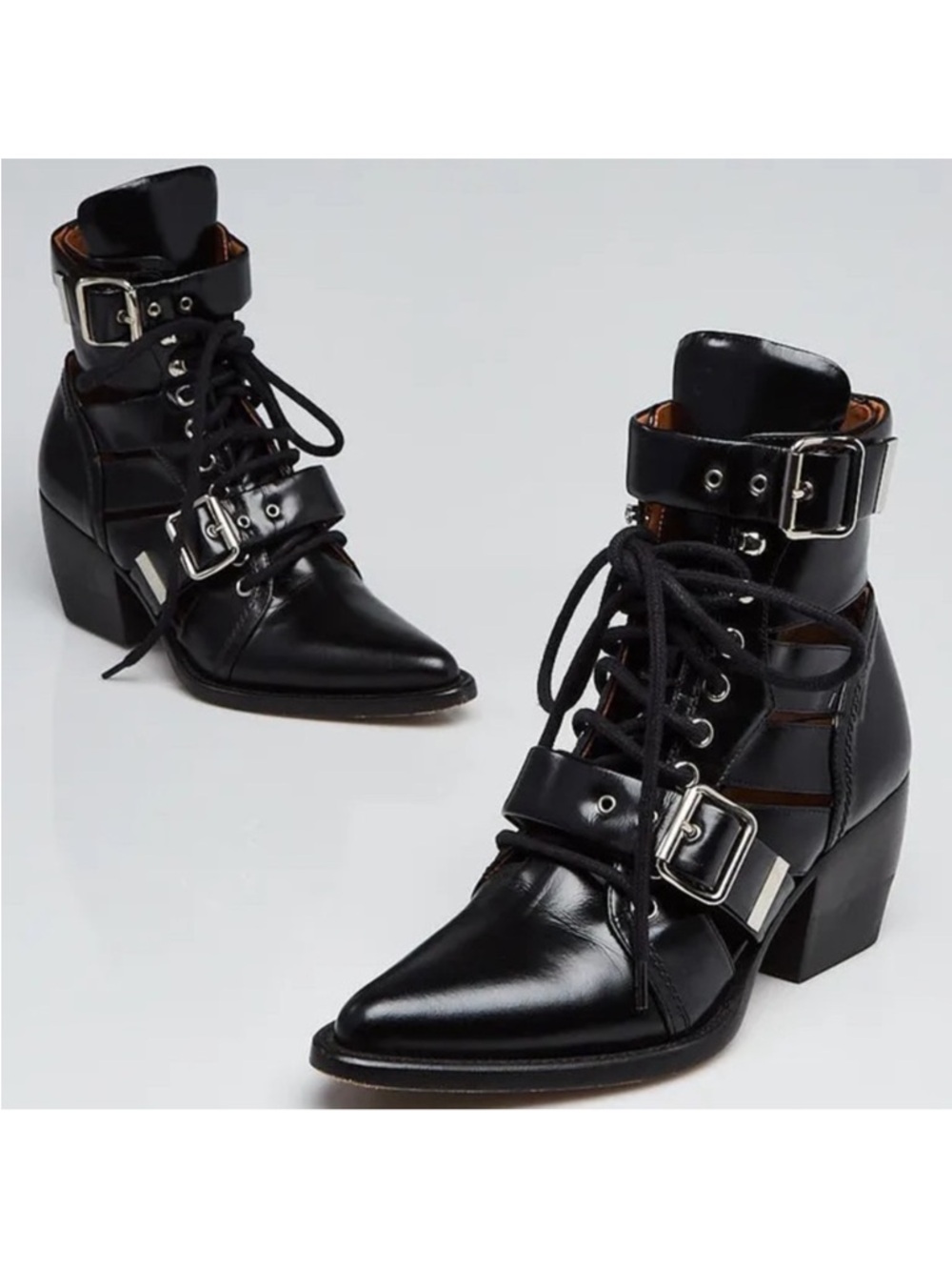 NWT CHLOE Rylee black leather classic boots $1946 - Picture 5 of 7